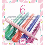 Conj. 6 Marcadores Glitter Sweet - Djeco