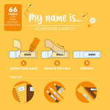 Conj. 66 Etiquetas Adesivas - My Name Is... - Teddy Bear - Legami