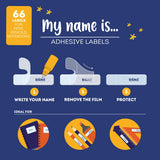 Conj. 66 Etiquetas Adesivas - My Name Is... - Space - Legami