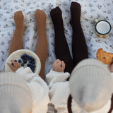 Collant com Pés e Suspensórios Wooly - Espresso Brown - Silly Silas