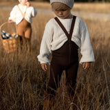 Collant com Pés e Suspensórios Wooly - Espresso Brown - Silly Silas