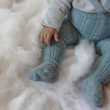 Collant com Pés e Suspensórios Granny - Misty Blue - Silly Silas