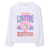 T-Shirt Manga Comprida com Lantejoulas "Limited Edition" - Billieblush