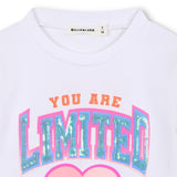 T-Shirt Manga Comprida com Lantejoulas "Limited Edition" - Billieblush