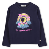 T-Shirt Manga Comprida com Lantejoulas "To the Moon and Back" - Billieblush