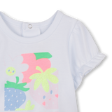 T-Shirt Manga Curta Morangos - Billieblush