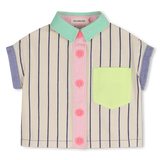 Camisa Listada Manga Curta - Billieblush