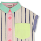 Camisa Listada Manga Curta - Billieblush