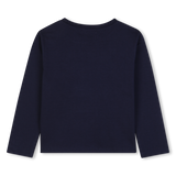 T-Shirt Manga Comprida com Lantejoulas - Smile - Blue Indigo - Billieblush