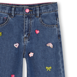 Calças de Denim com Aplicações - Stone Pousse - Billieblush