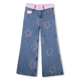 Calças de Denim - Estrelas e Corações - Billieblush