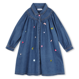Vestido de Denim com Aplicações - Stone Pousse - Billieblush