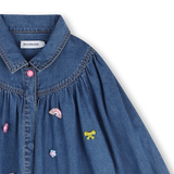 Vestido de Denim com Aplicações - Stone Pousse - Billieblush