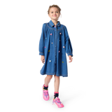 Vestido de Denim com Aplicações - Stone Pousse - Billieblush