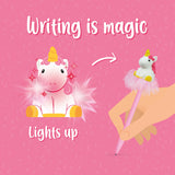 Caneta com Luz - Writing is Magic  - Unicornio