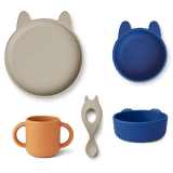 Conj. Set de comida de silicona Vivi - Rabbit Mist Multi - Liewood