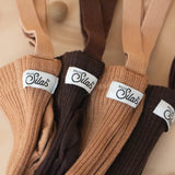 Collant com Pés e Suspensórios Wooly - Espresso Brown - Silly Silas