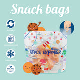 Conj. 3 Sacos Reutilizavéis para Snacks - Space