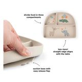 Prato com Ventosa e Compartimentos Stick&Stay - Celebration Sand - Done by Deer