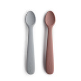 Pack de 2 Colheres para Bebé em Silicone - Stone/Cloudy Mauve - Mushie