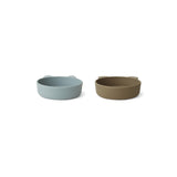 Tigela em Silicone Vanessa - Blue Fog/Khaki - Liewood