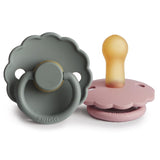 Pack de 2 Chupetes de Látex Daisy - Gris Francés/Rosa Bebé - FRIGG