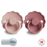 Pack de 2 Chupetas Daisy em Silicone - Blush/Dusty Rose  - FRIGG