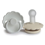 Pack de 2 Chupetes de Silicona Daisy - Blanco Brillante/Crema - FRIGG