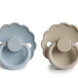 Pack de 2 Chupetas Daisy em Silicone - Powder Blue/Sandstone  - FRIGG