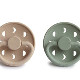 Pack de 2 Chupetas em Silicone Moon Phase - Croissant/Sage - FRIGG