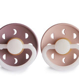 Pack de 2 Chupetas Noturnas em Silicone Moon Phase (Brilham no Escuro) - Mauve/Blush - FRIGG