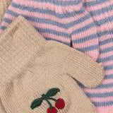 Conj. de 2 Pares de Luvas Filla - Cherry/Stripe - Konges Slojd