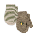 Conj. de 2 Pares de Luvas Filla - Lemon/Stripe - Konges Slojd