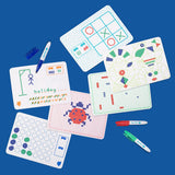 Conj. de 6 Jogos de Viagem em Silicone Reutilizáveis + Marcadores